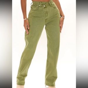 Fashionova Olive Straight Leg Jeans (7)